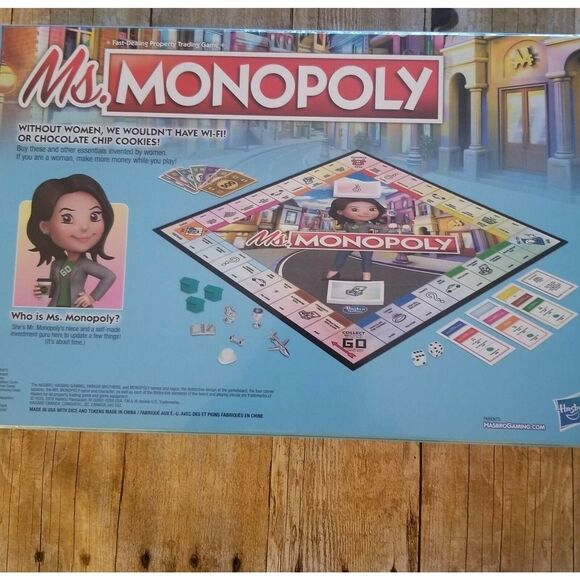 HASBRO MS MONOPOLY BOARD GAME/TOYS. WHERE WOMAN MAKE MORE THAN MEN - Picture 6 of 7
